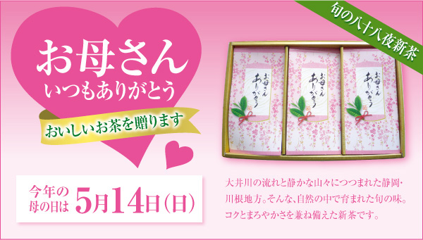 お母さんいつもありがとうおいしいお茶を贈ります